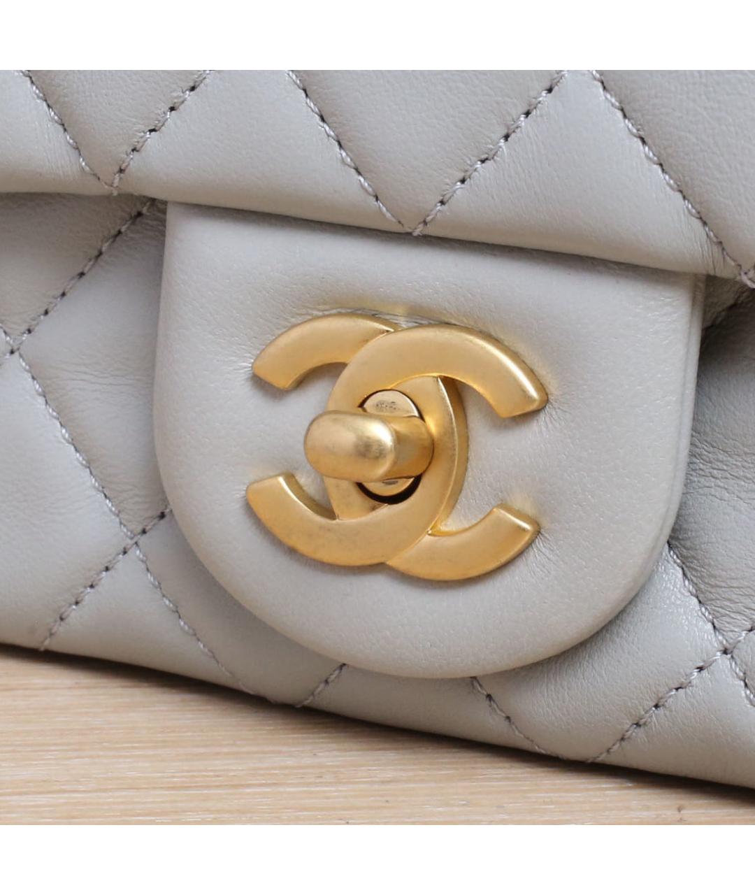 CHANEL Серая кожаная сумка через плечо, фото 8