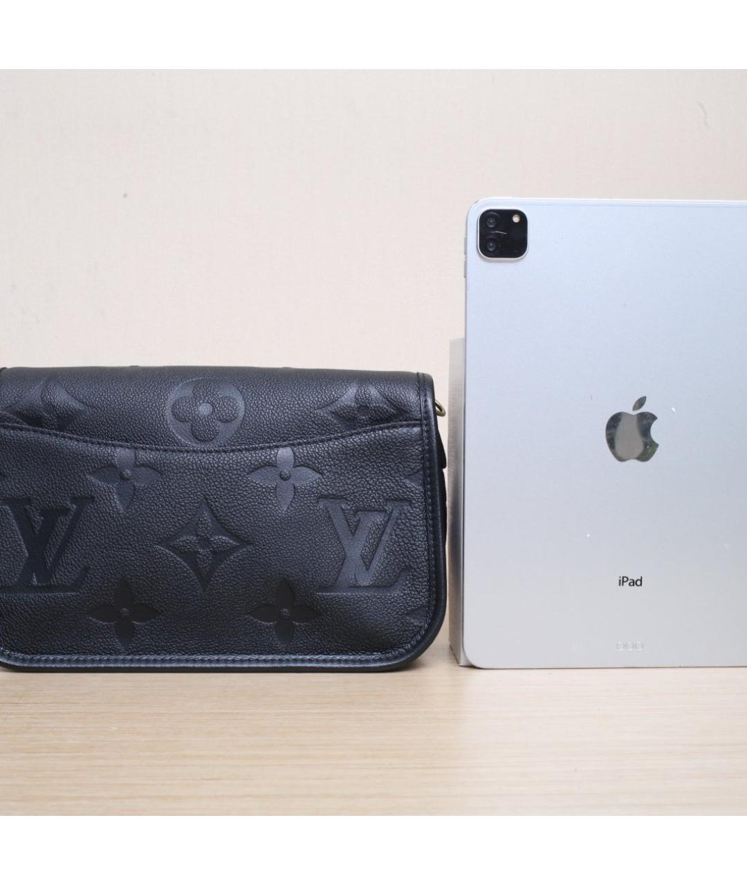 LOUIS VUITTON Черная кожаная сумка через плечо, фото 7