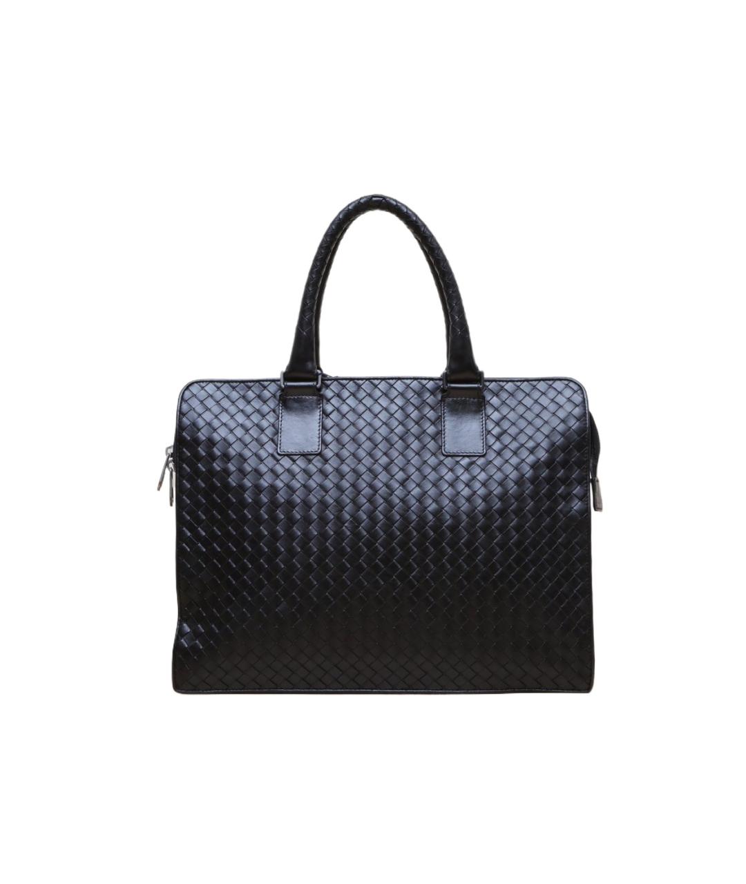 BOTTEGA VENETA Черная кожаная сумка тоут, фото 1