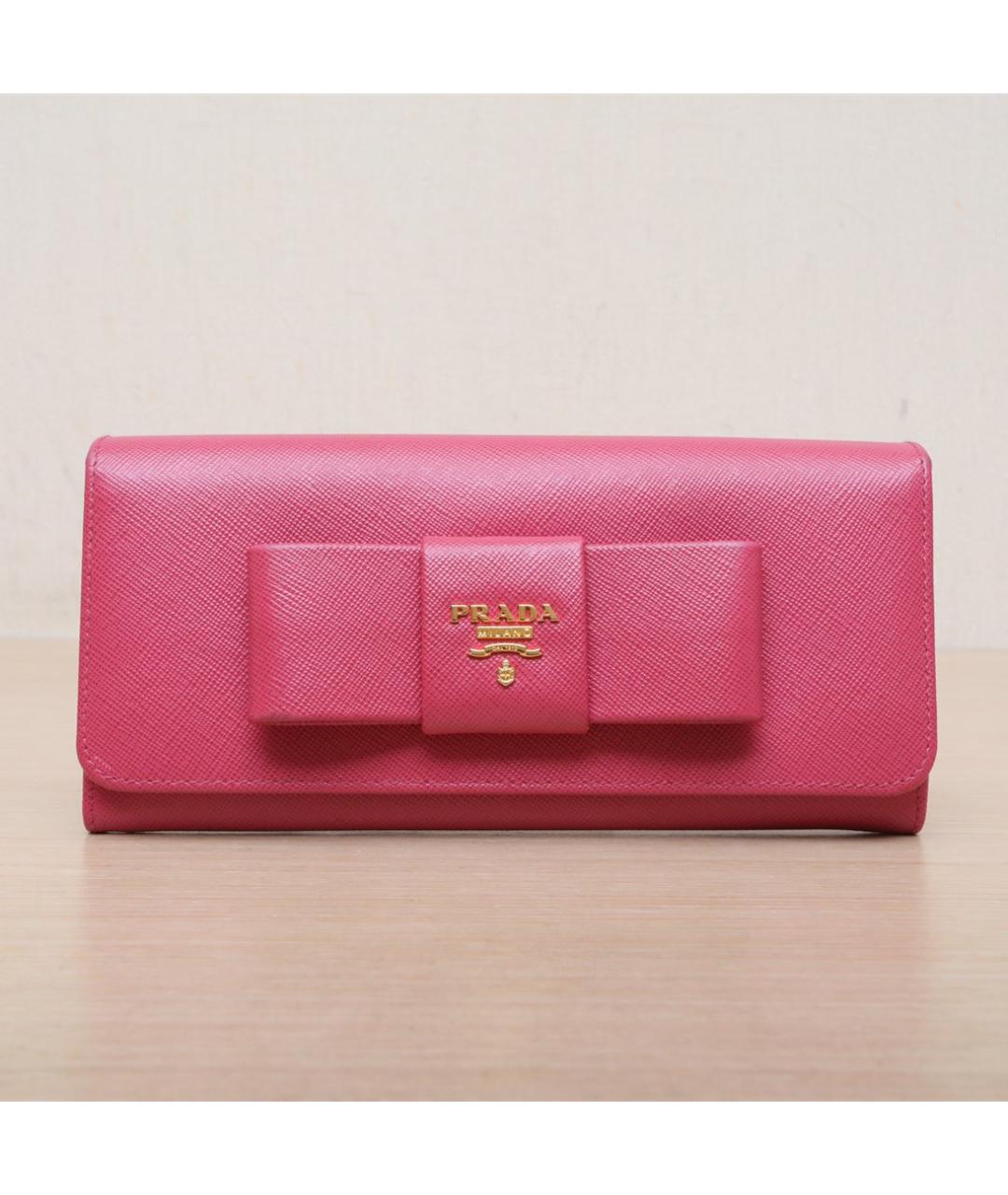 PRADA Розовый кожаный кошелек, фото 3