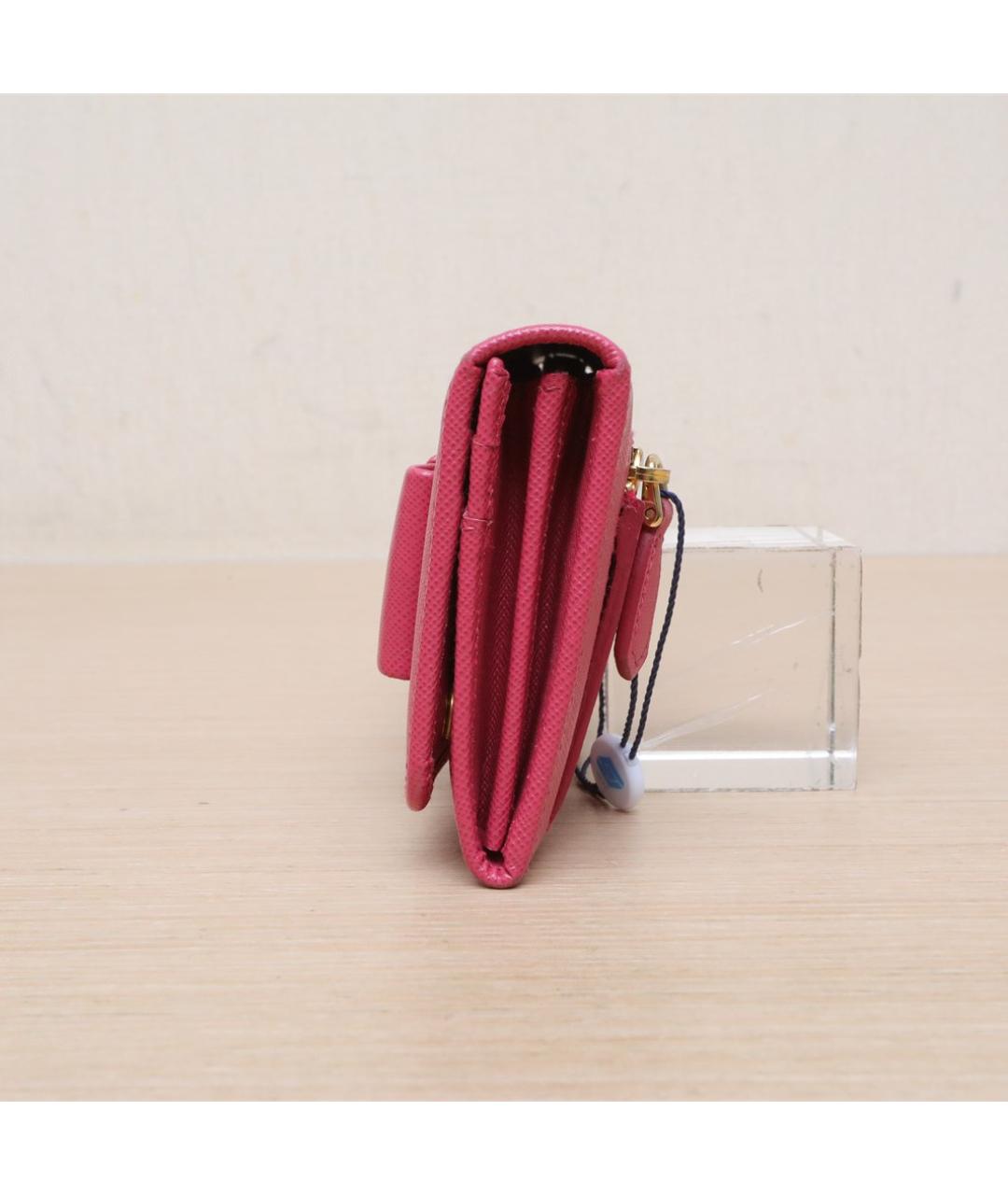 PRADA Розовый кожаный кошелек, фото 5