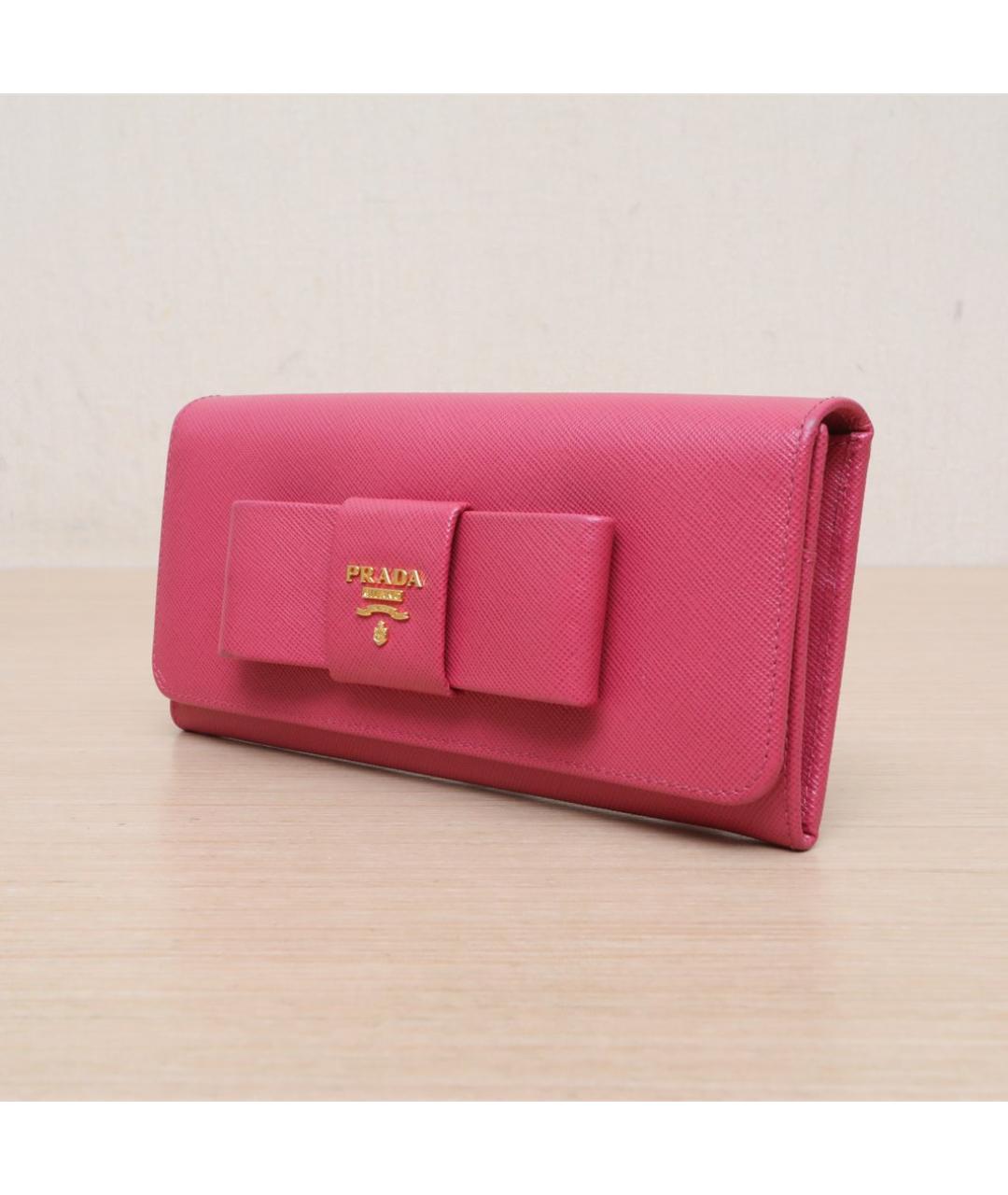 PRADA Розовый кожаный кошелек, фото 4
