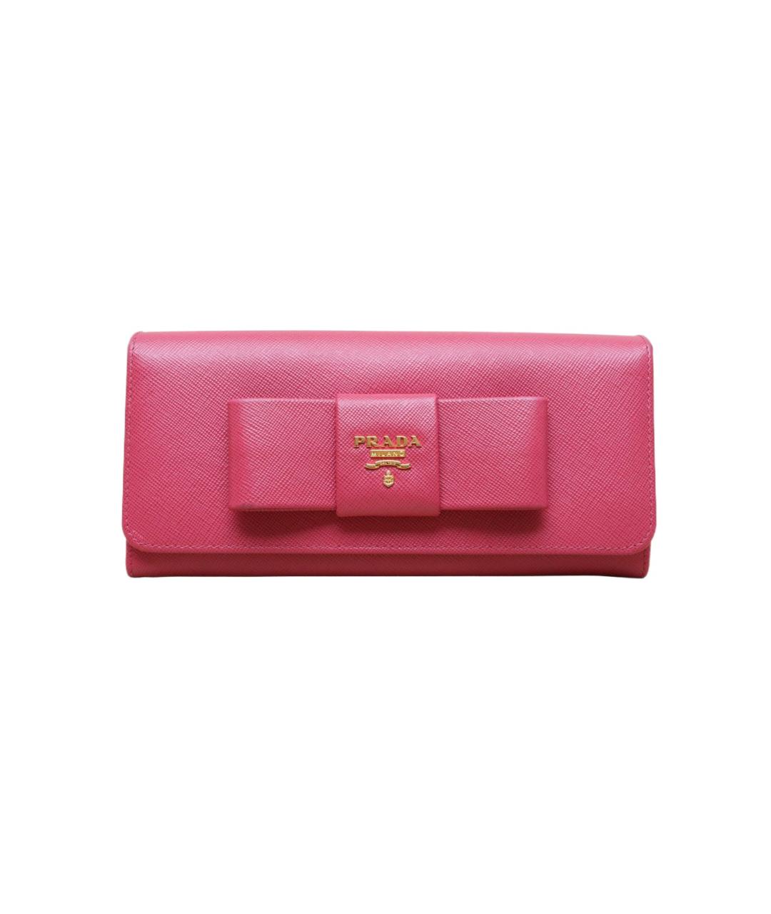 PRADA Розовый кожаный кошелек, фото 1
