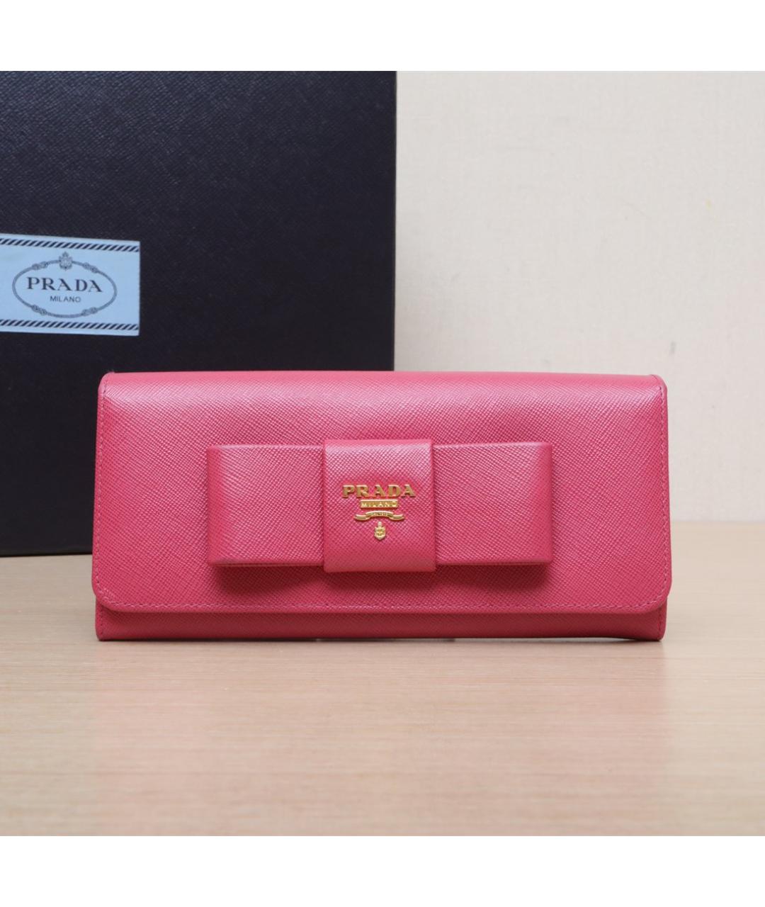PRADA Розовый кожаный кошелек, фото 2