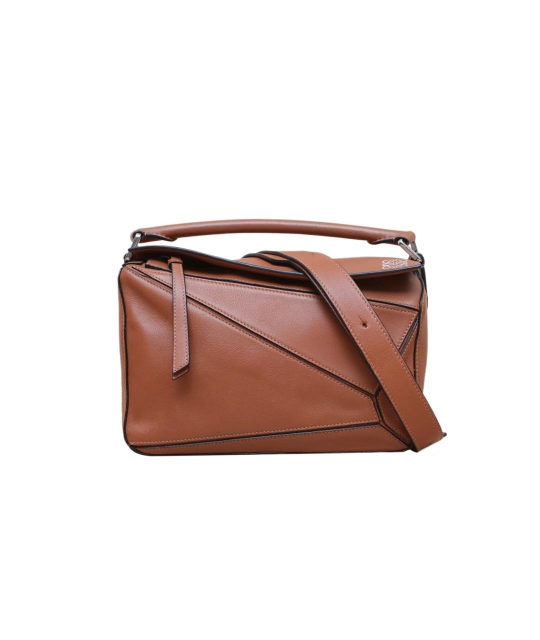 LOEWE Коричневая кожаная сумка через плечо, фото 1
