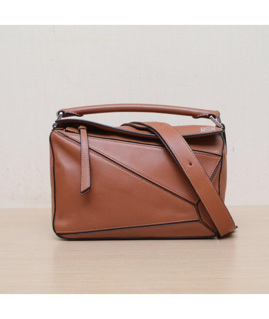 LOEWE Коричневая кожаная сумка через плечо, фото 3