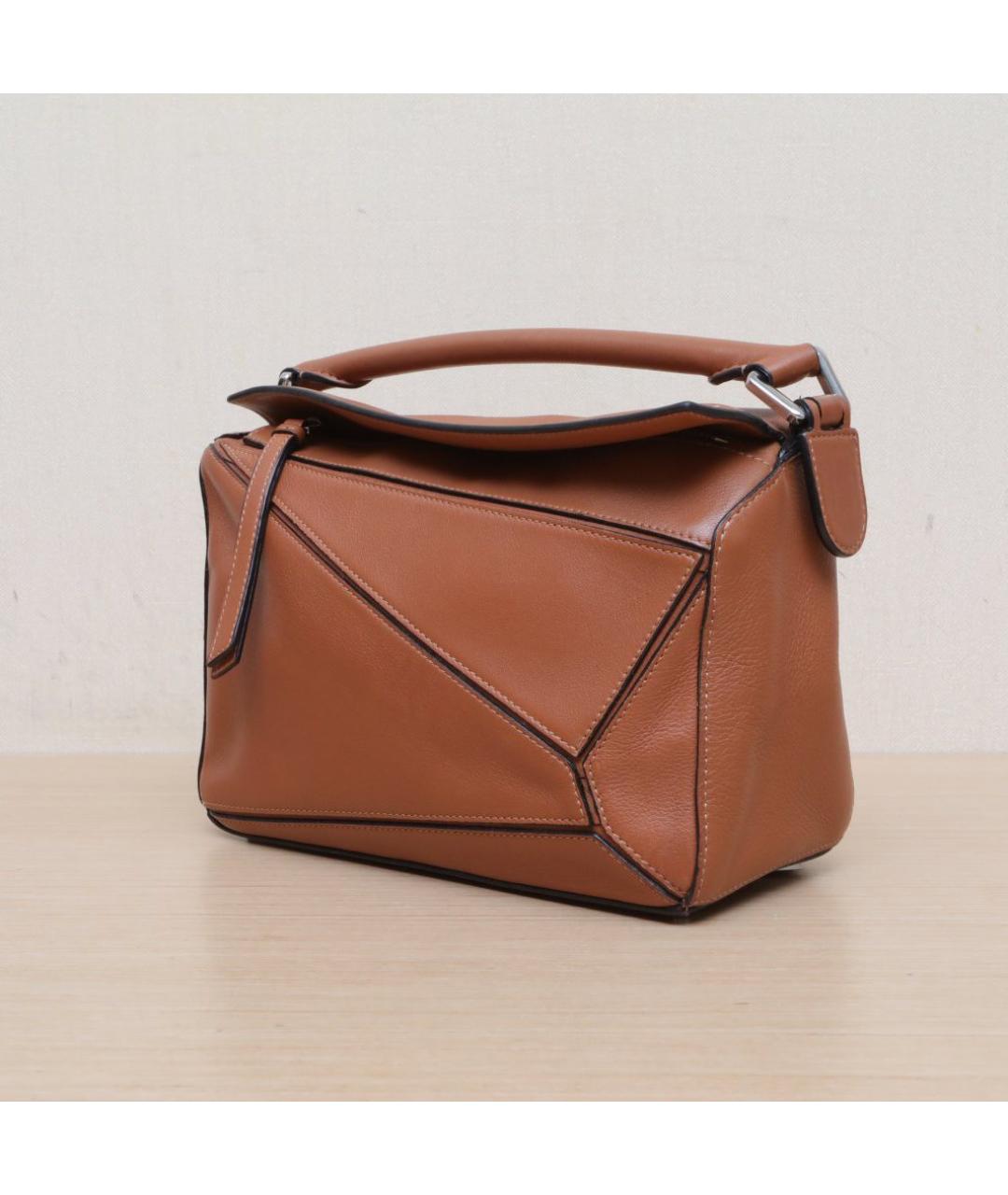 LOEWE Коричневая кожаная сумка через плечо, фото 4