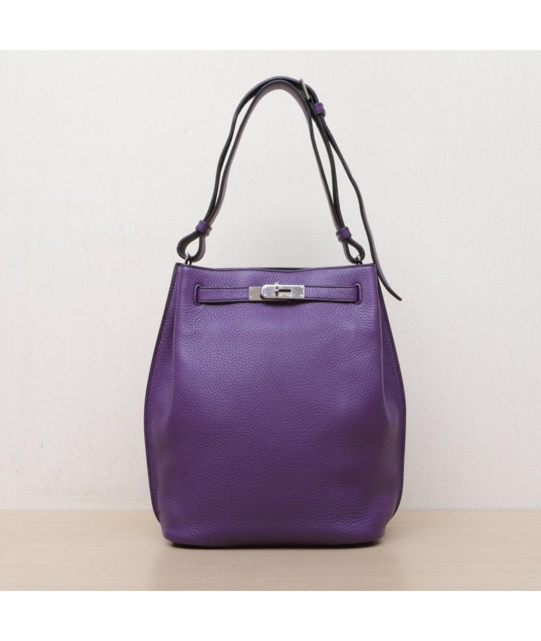 HERMES Фиолетовая кожаная сумка через плечо, фото 3