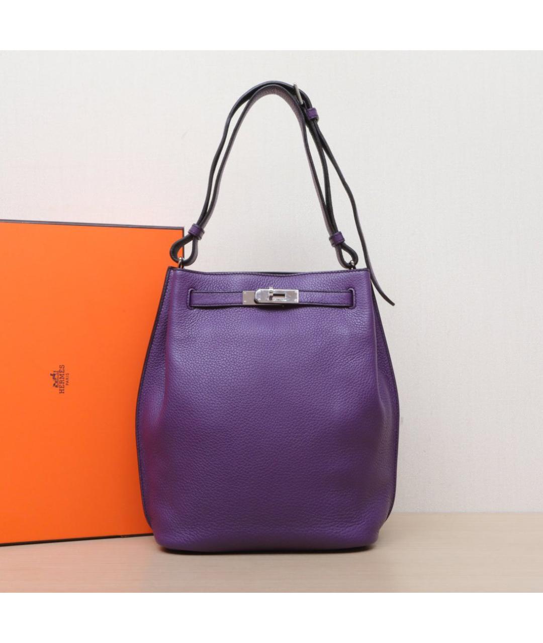 HERMES Фиолетовая кожаная сумка через плечо, фото 2