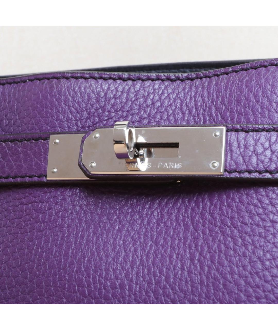 HERMES Фиолетовая кожаная сумка через плечо, фото 8