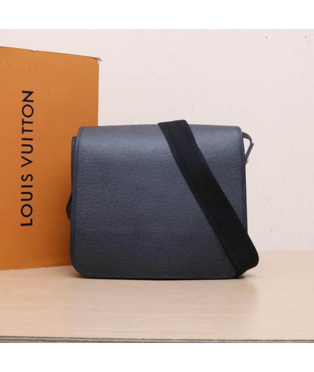 LOUIS VUITTON Черная кожаная сумка через плечо, фото 2