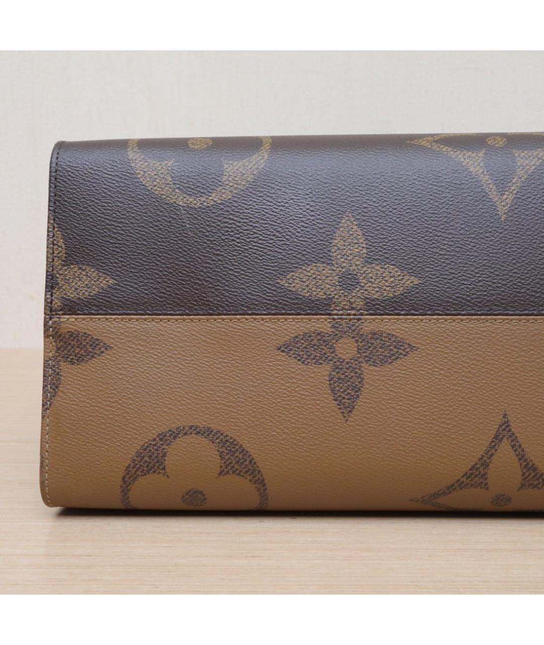 LOUIS VUITTON Коричневая кожаная сумка тоут, фото 9