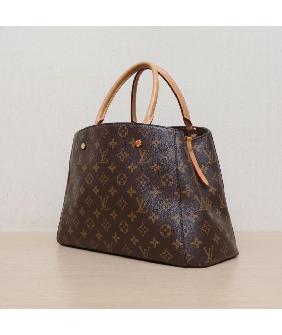 LOUIS VUITTON Коричневая кожаная сумка тоут, фото 4