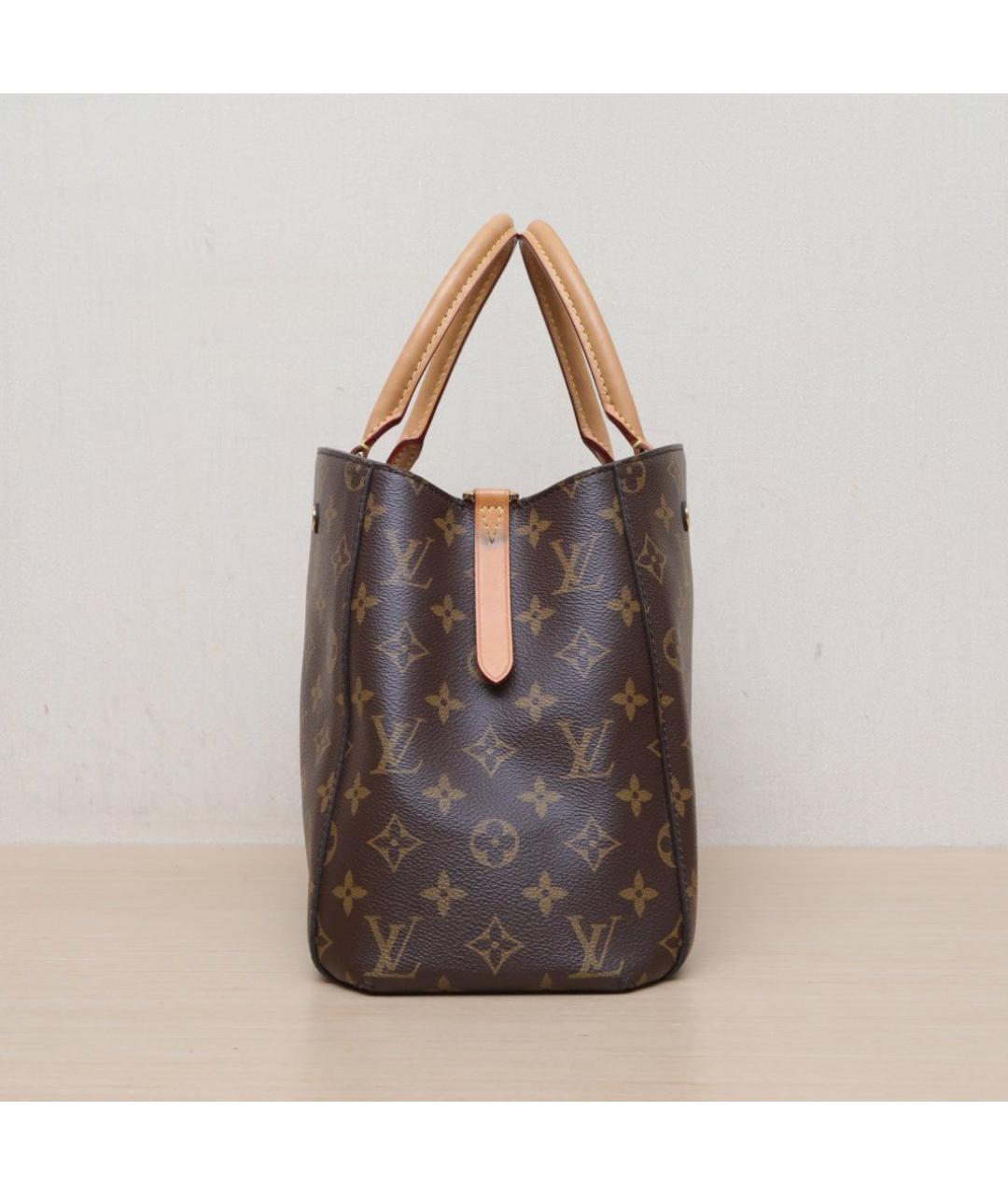 LOUIS VUITTON Коричневая кожаная сумка тоут, фото 5