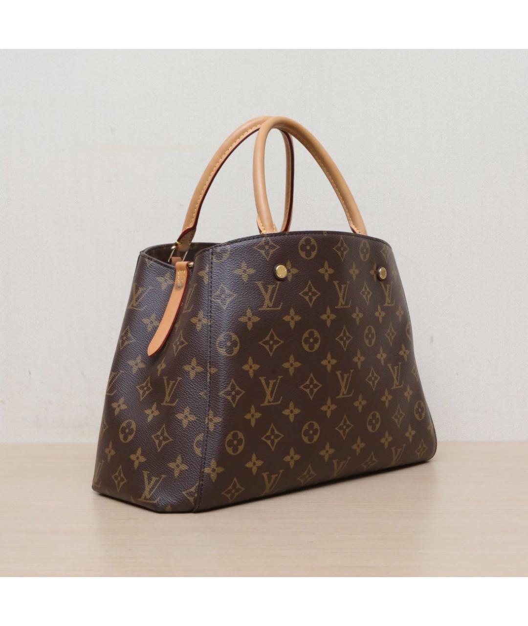 LOUIS VUITTON Коричневая кожаная сумка тоут, фото 6