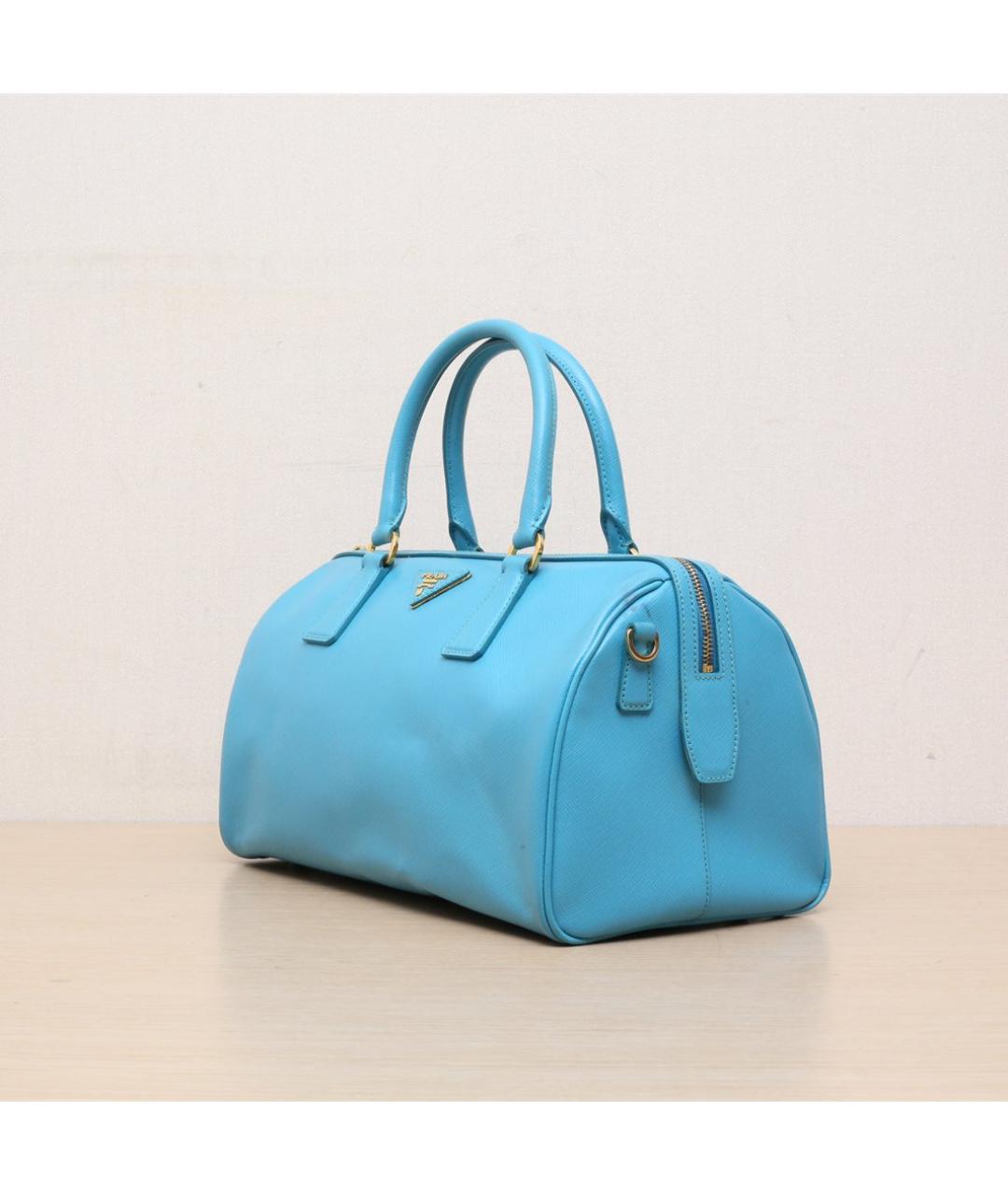 PRADA Голубая кожаная сумка через плечо, фото 4