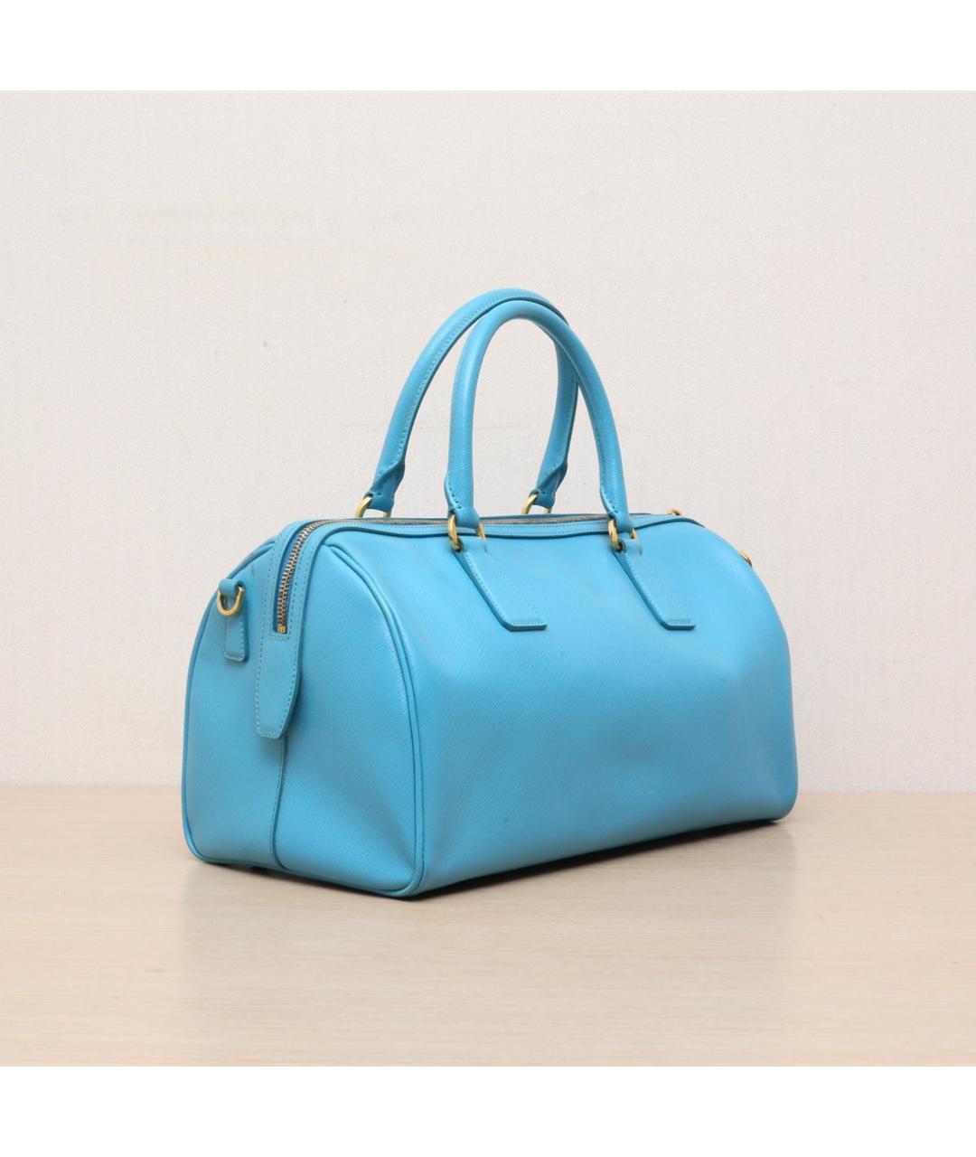 PRADA Голубая кожаная сумка через плечо, фото 6