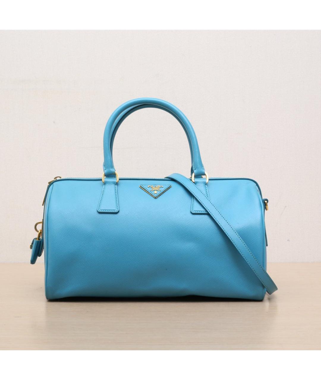PRADA Голубая кожаная сумка через плечо, фото 3