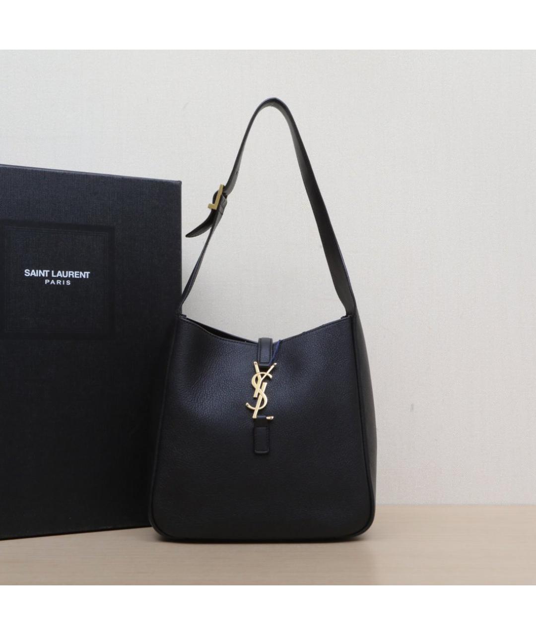 SAINT LAURENT Черная кожаная сумка через плечо, фото 2