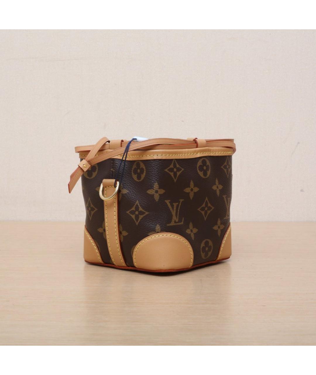 LOUIS VUITTON Коричневая кожаная сумка через плечо, фото 6