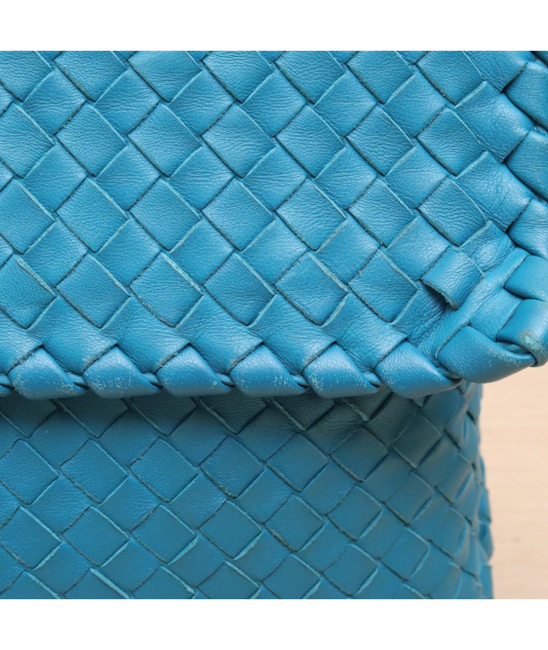 BOTTEGA VENETA Бирюзовая кожаная сумка через плечо, фото 8