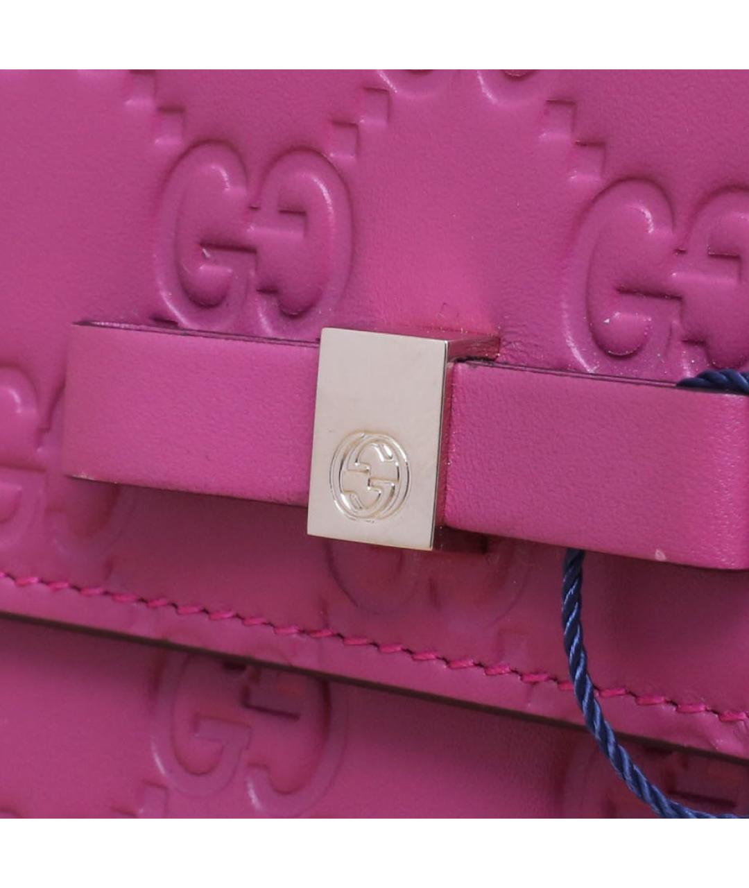 GUCCI Розовый кожаный кошелек, фото 8
