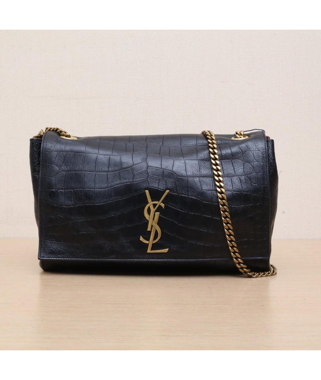 SAINT LAURENT Черная кожаная сумка через плечо, фото 3