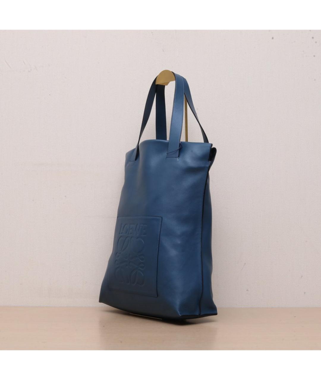 LOEWE Темно-синяя кожаная сумка через плечо, фото 4