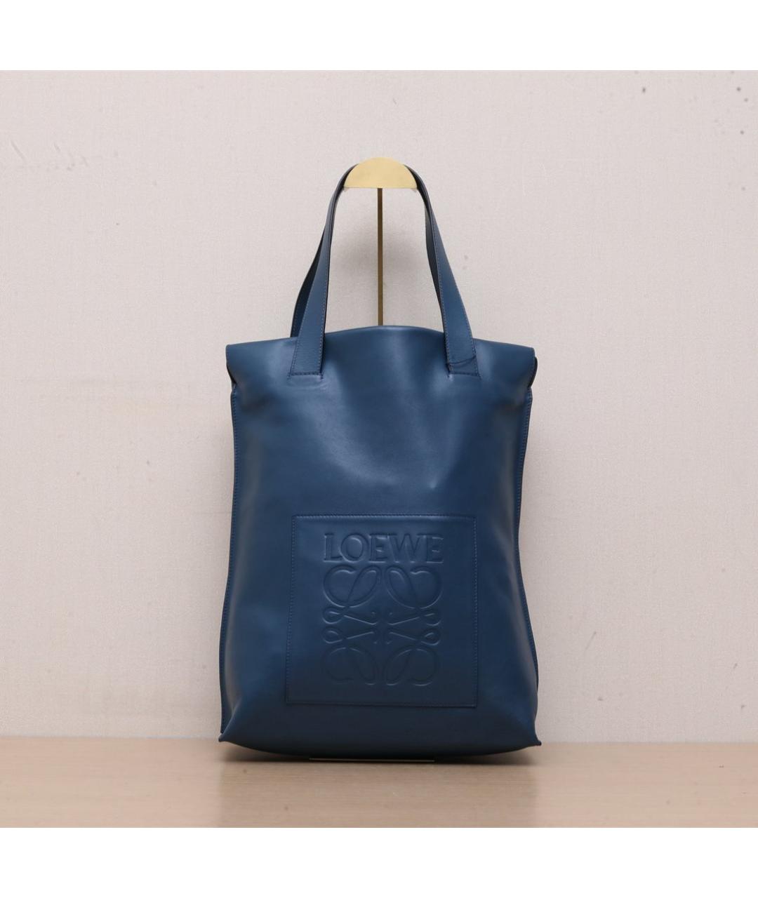 LOEWE Темно-синяя кожаная сумка через плечо, фото 3