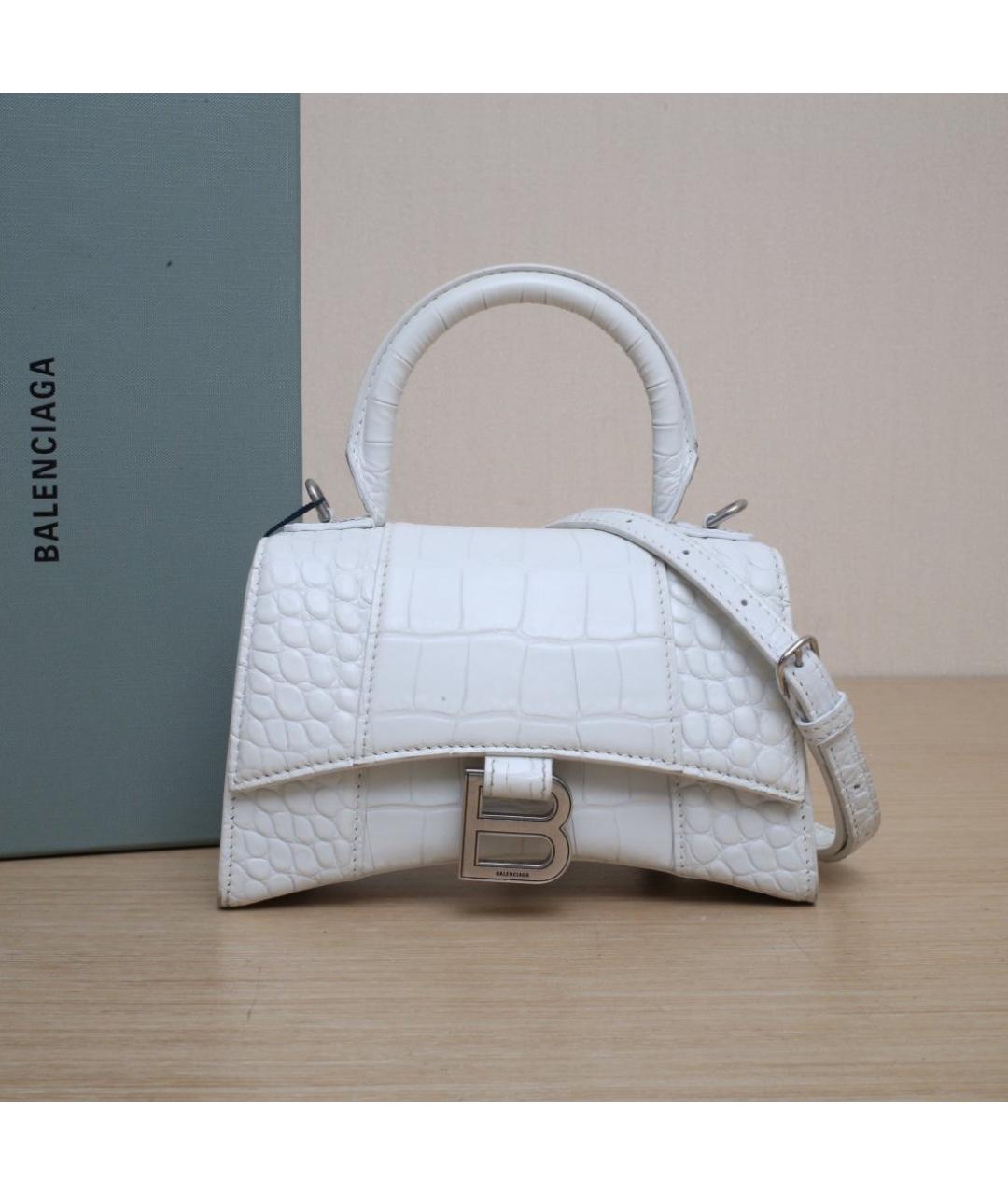 BALENCIAGA Белая кожаная сумка через плечо, фото 2