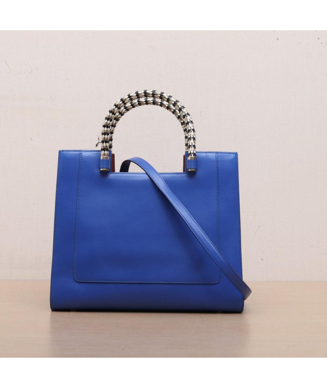 BVLGARI Синяя кожаная сумка через плечо, фото 3