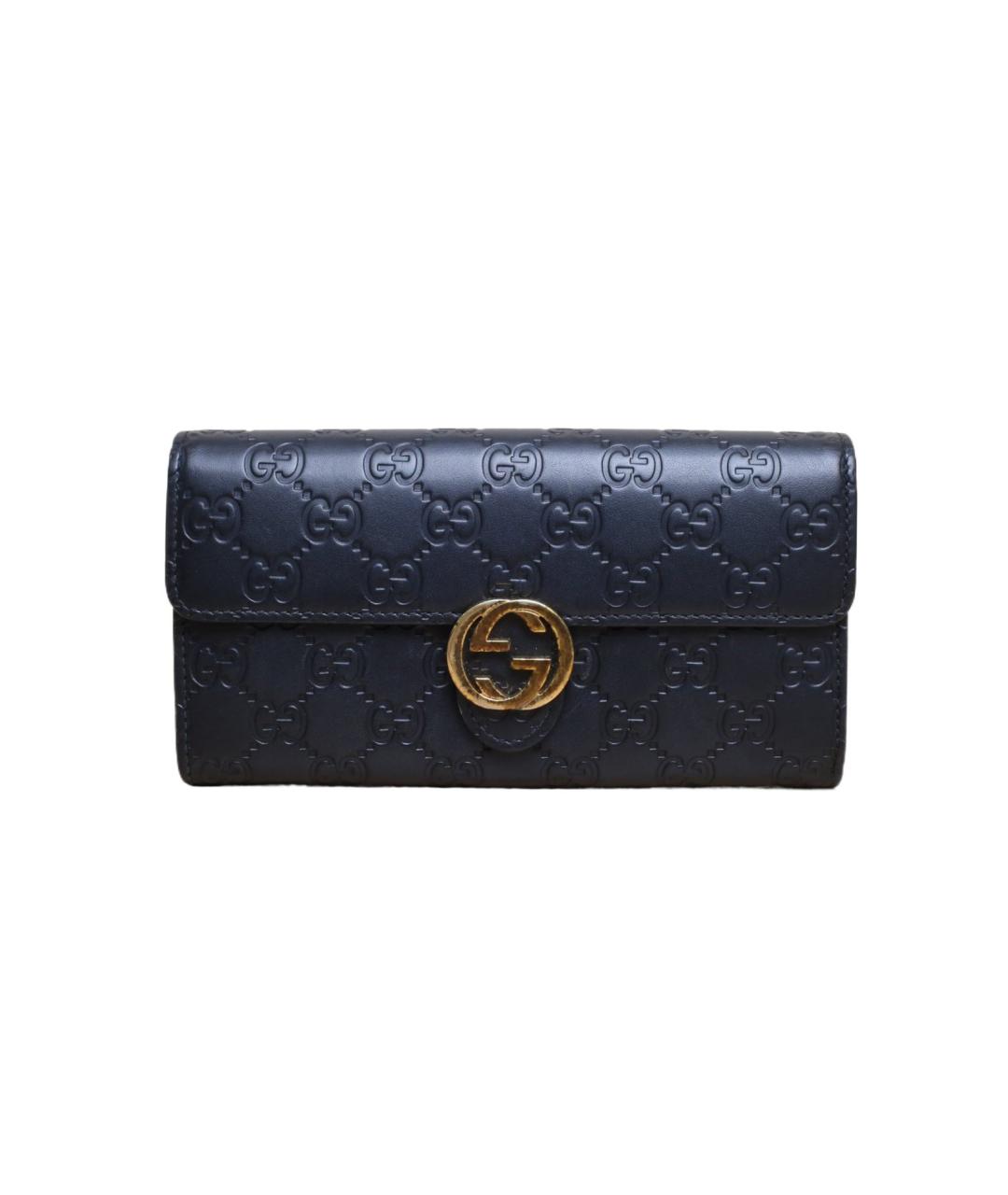 GUCCI Черный кожаный кошелек, фото 1
