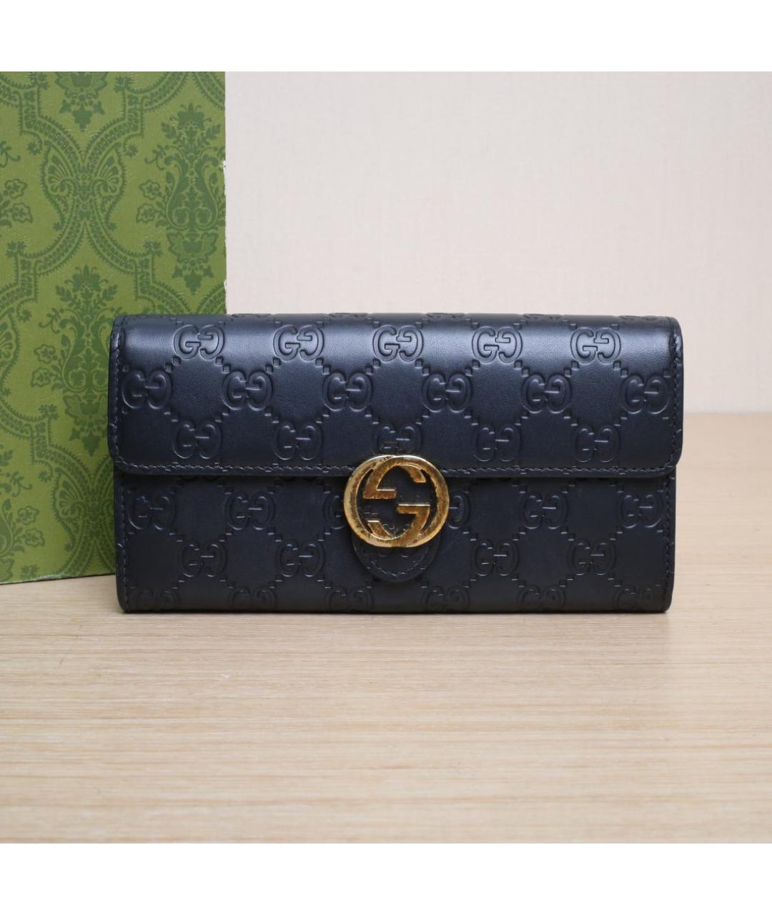 GUCCI Черный кожаный кошелек, фото 2