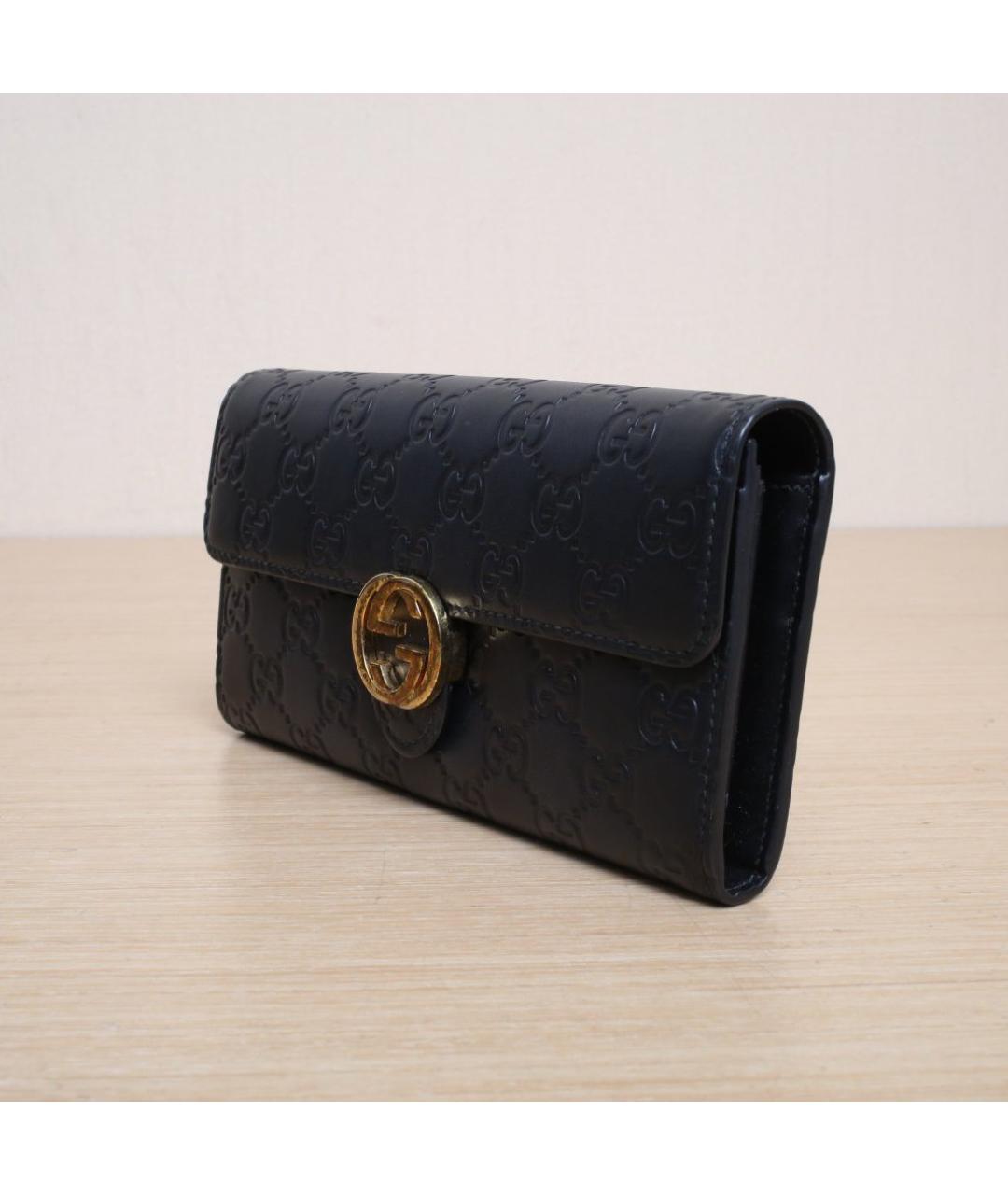 GUCCI Черный кожаный кошелек, фото 4