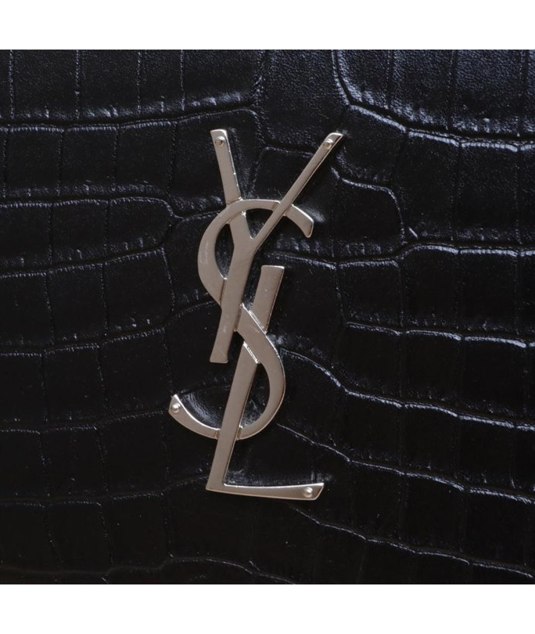 SAINT LAURENT Черная кожаная сумка через плечо, фото 8