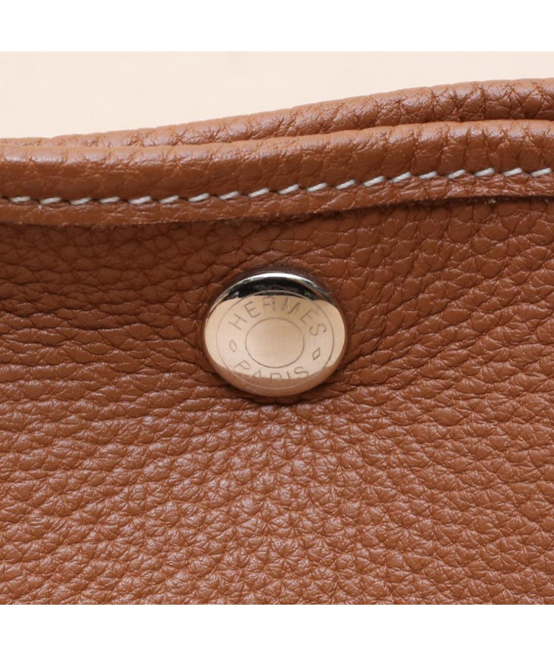 HERMES Коричневая кожаная сумка тоут, фото 8