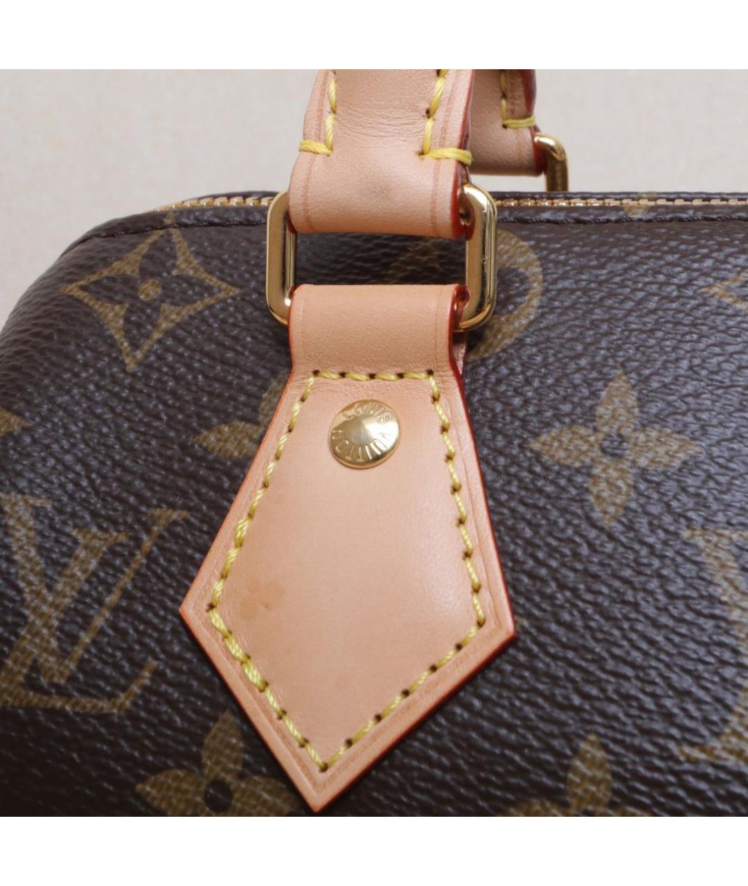 LOUIS VUITTON Коричневая кожаная сумка через плечо, фото 8