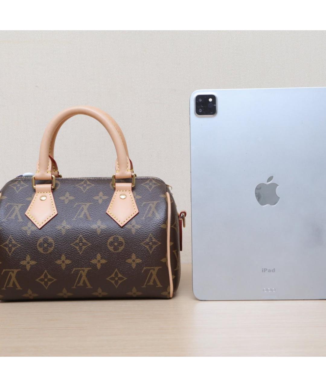 LOUIS VUITTON Коричневая кожаная сумка через плечо, фото 7