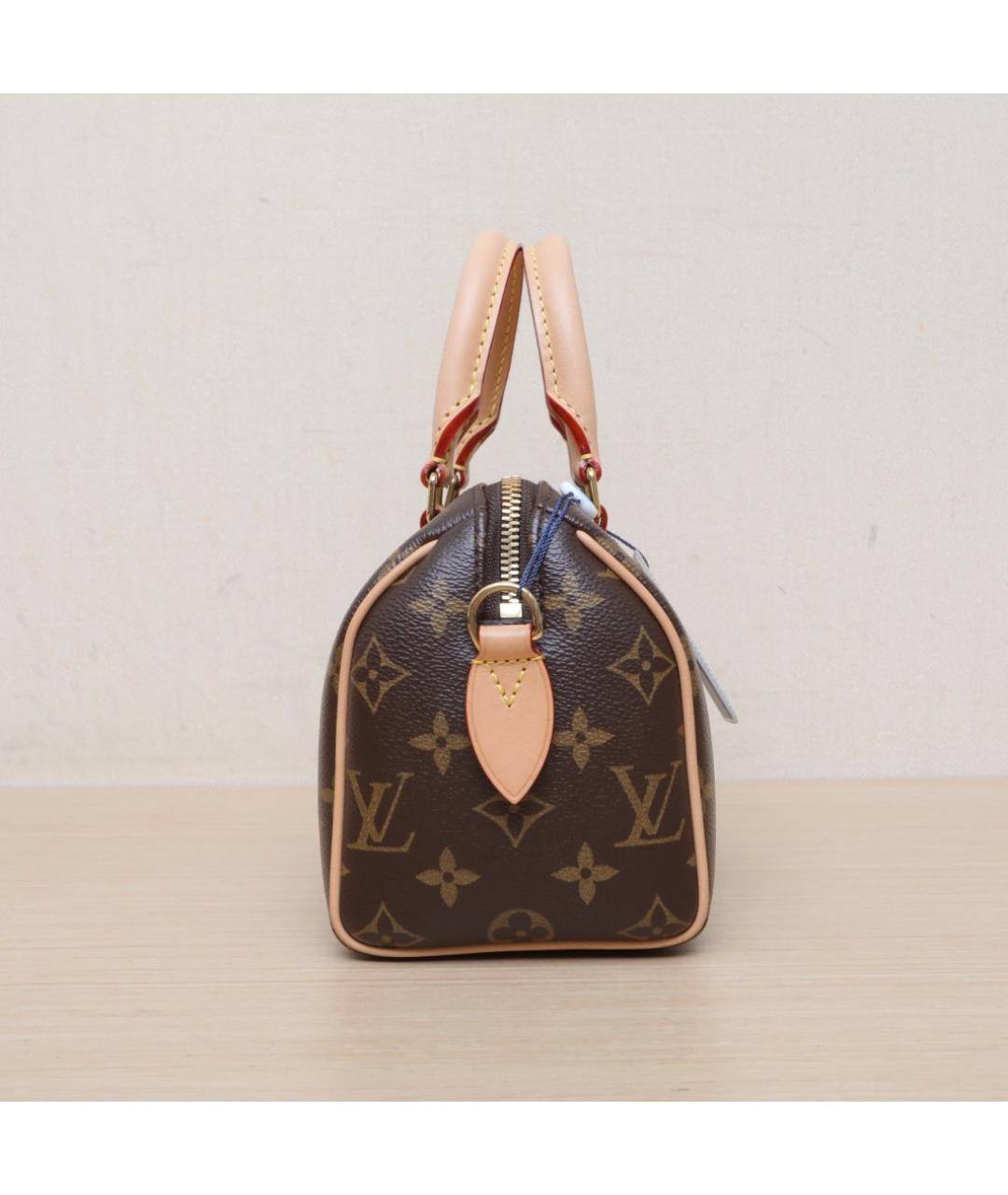 LOUIS VUITTON Коричневая кожаная сумка через плечо, фото 5