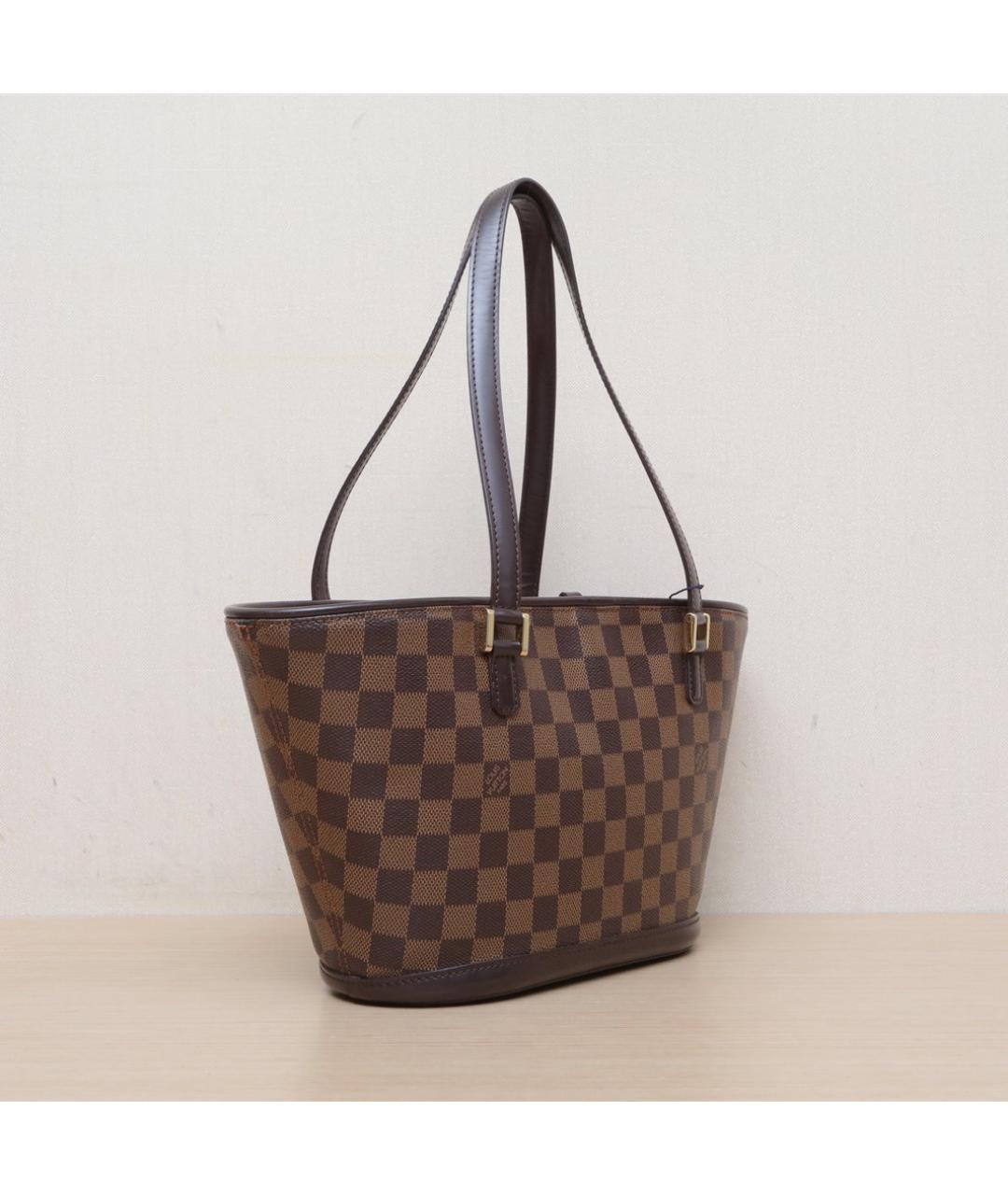LOUIS VUITTON Коричневая кожаная сумка тоут, фото 6