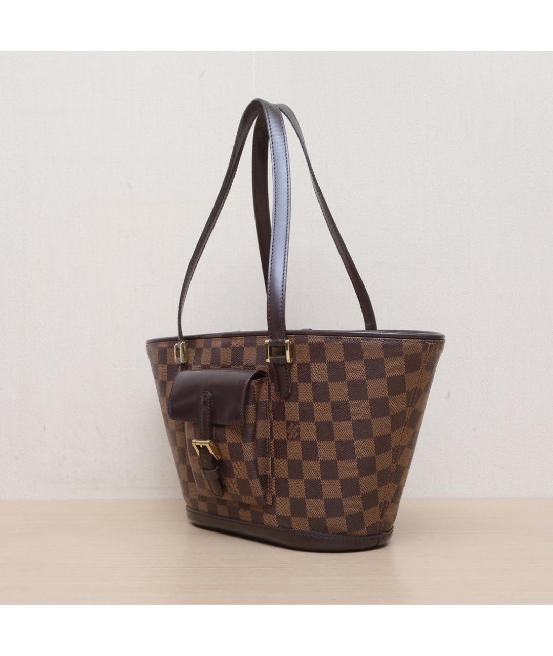 LOUIS VUITTON Коричневая кожаная сумка тоут, фото 4