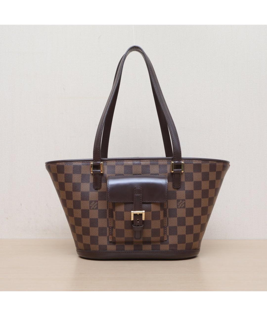 LOUIS VUITTON Коричневая кожаная сумка тоут, фото 3