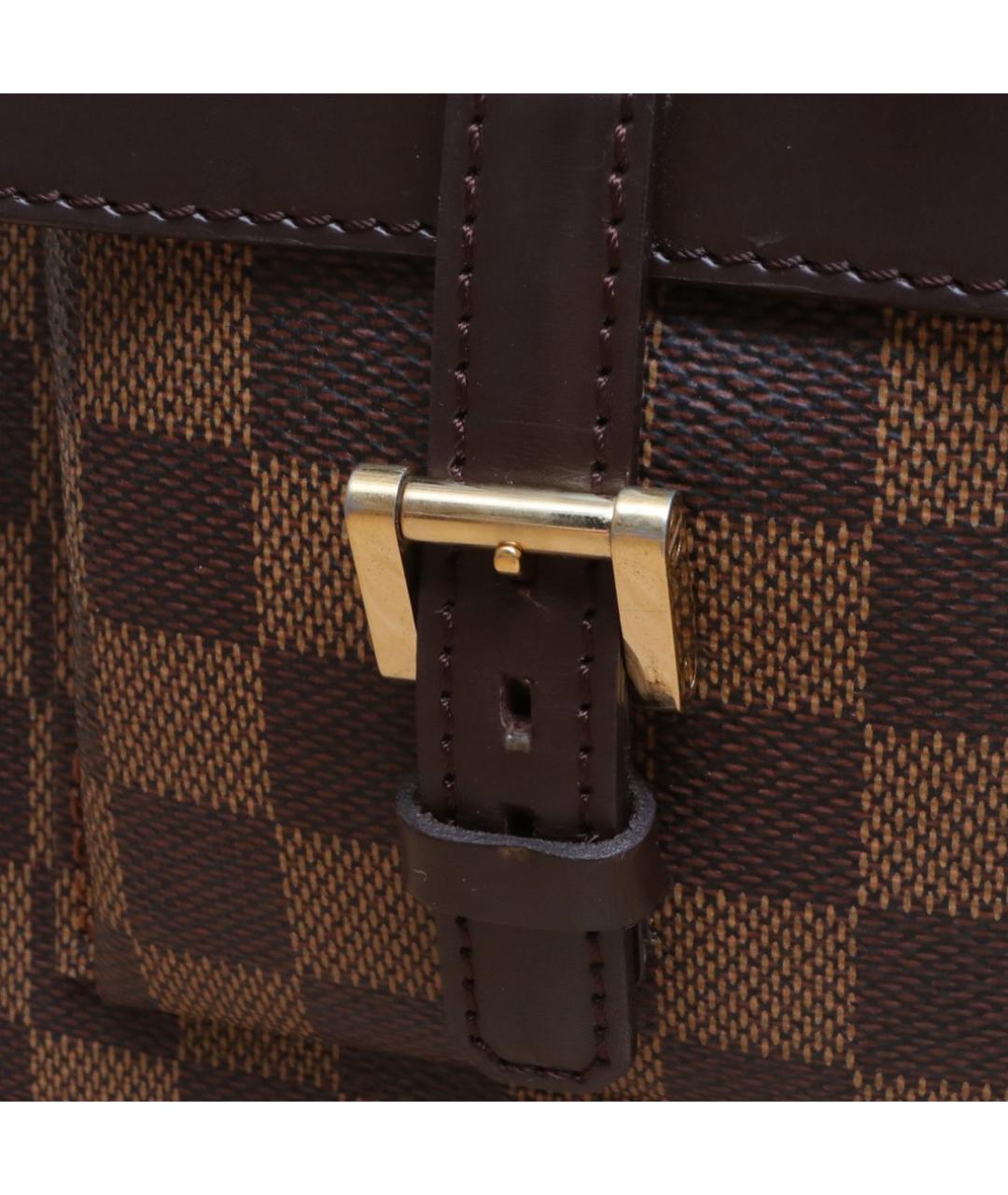 LOUIS VUITTON Коричневая кожаная сумка тоут, фото 8