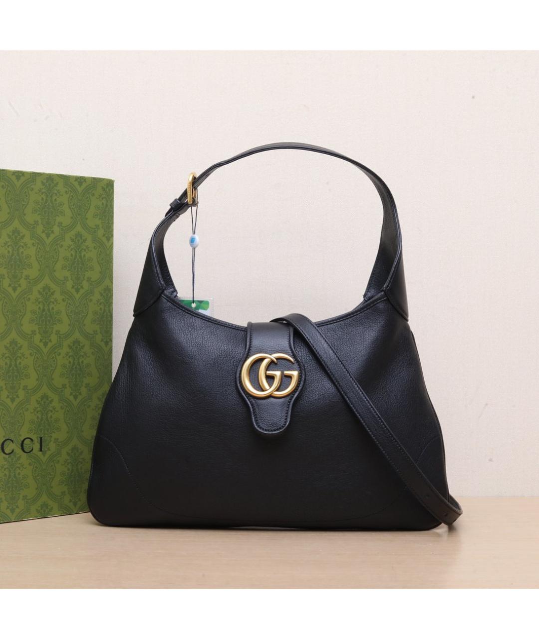 GUCCI Черная кожаная сумка через плечо, фото 2