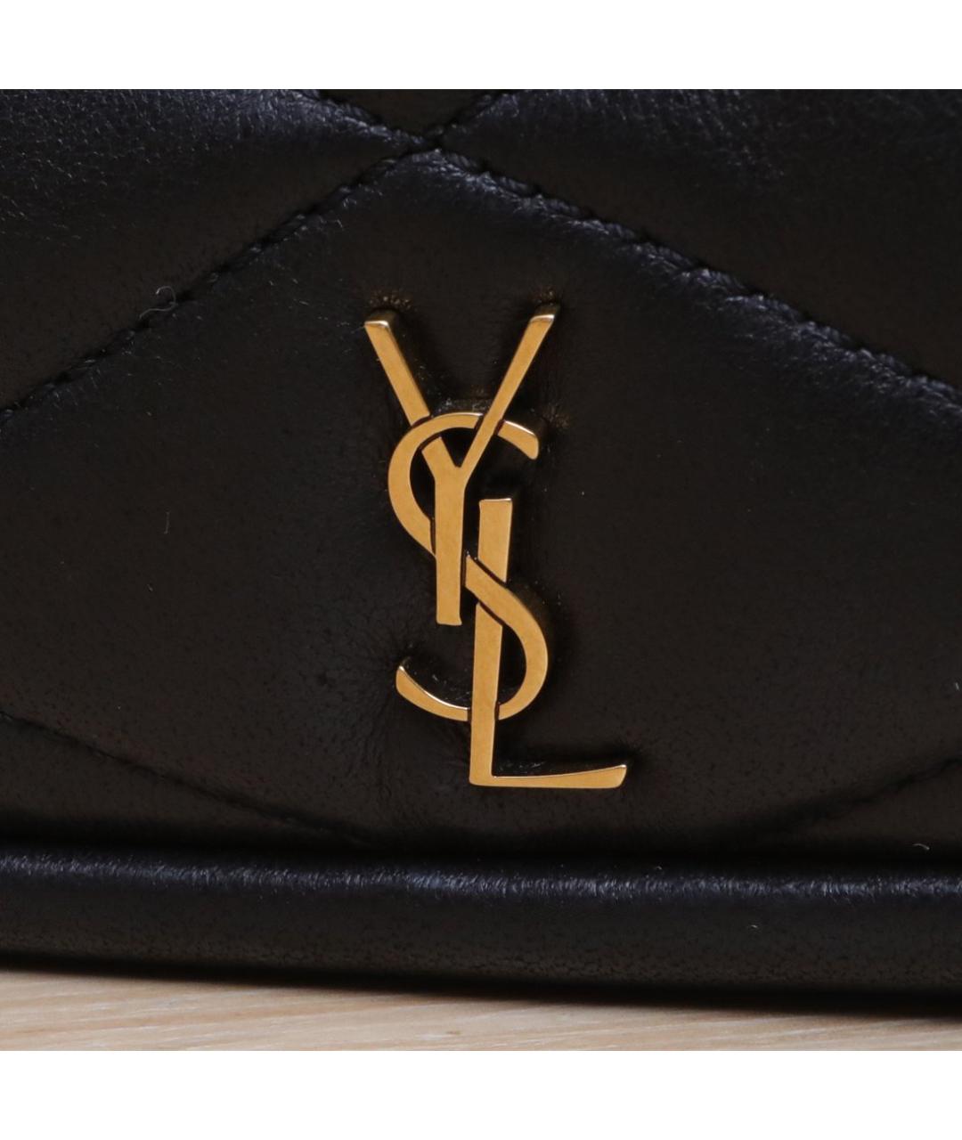 SAINT LAURENT Черная кожаная сумка через плечо, фото 8