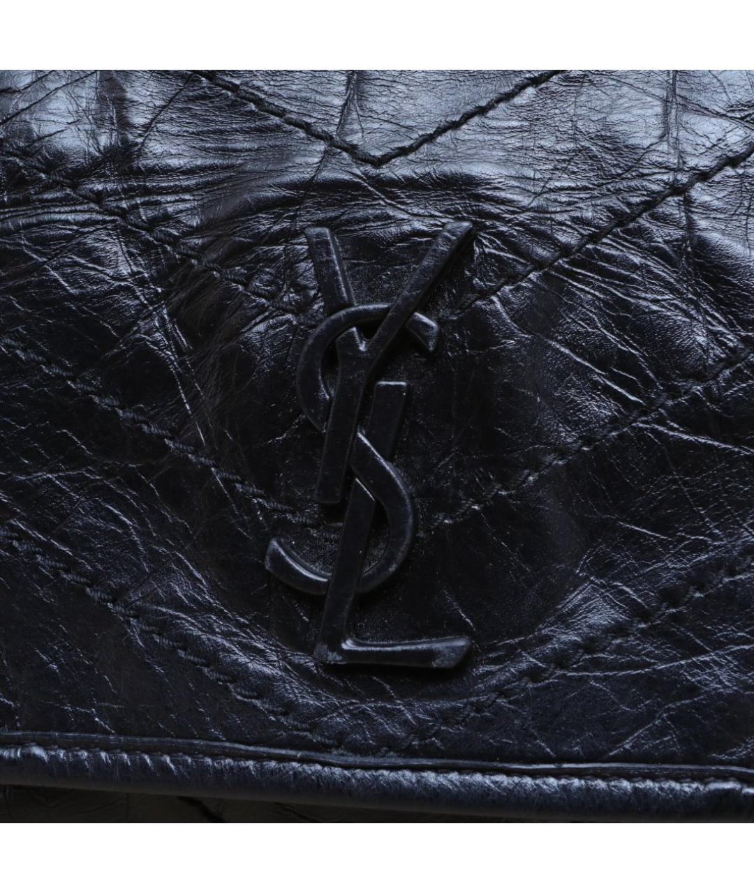 SAINT LAURENT Черная кожаная сумка через плечо, фото 8
