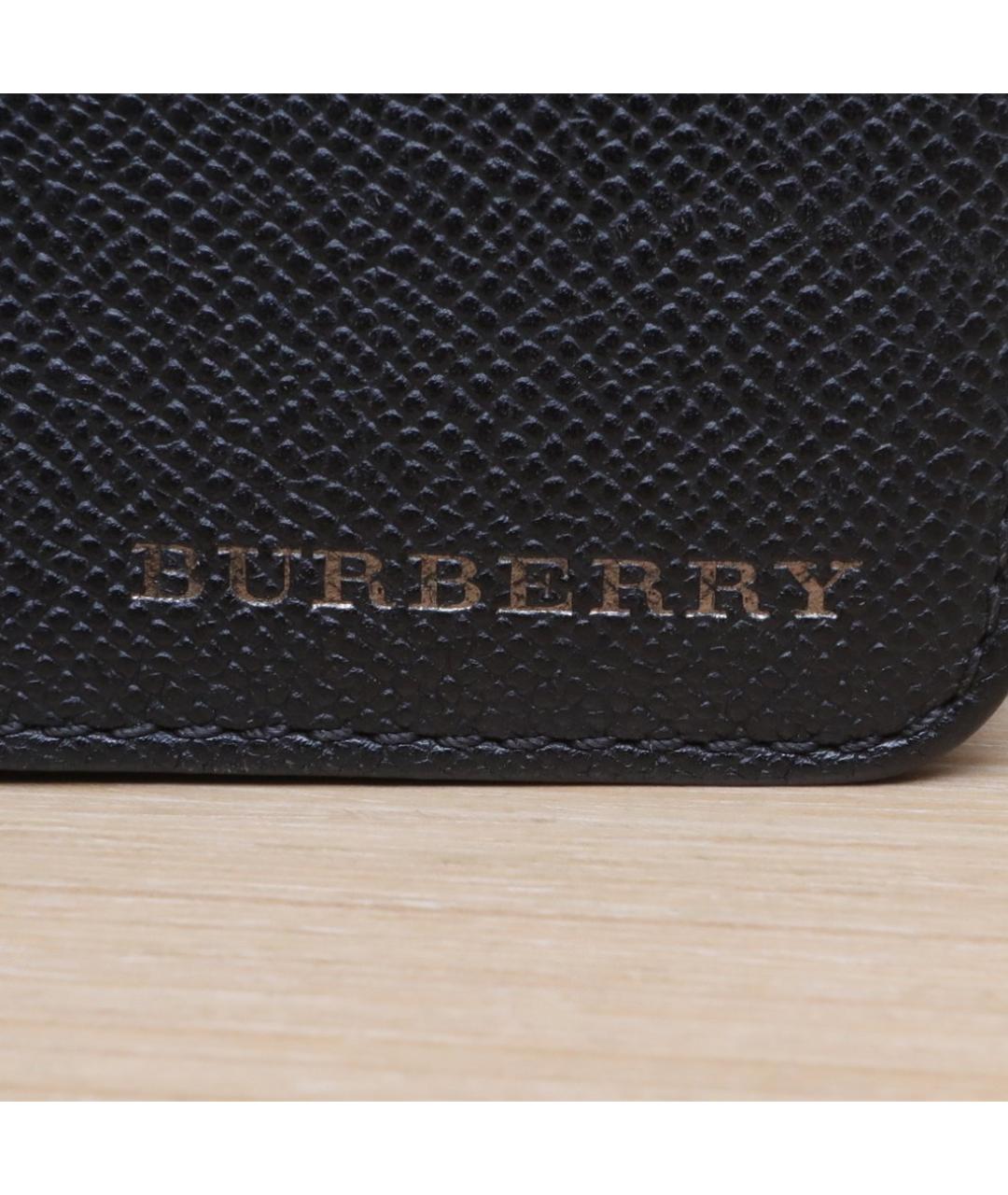 BURBERRY Черный кожаный кошелек, фото 8