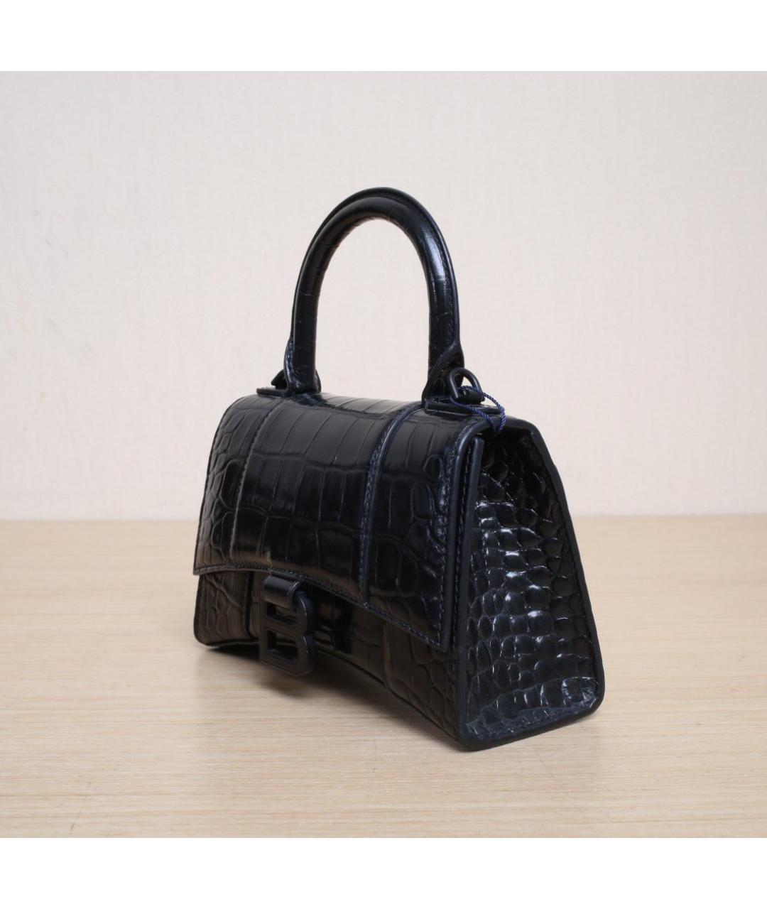 BALENCIAGA Черная кожаная сумка через плечо, фото 4