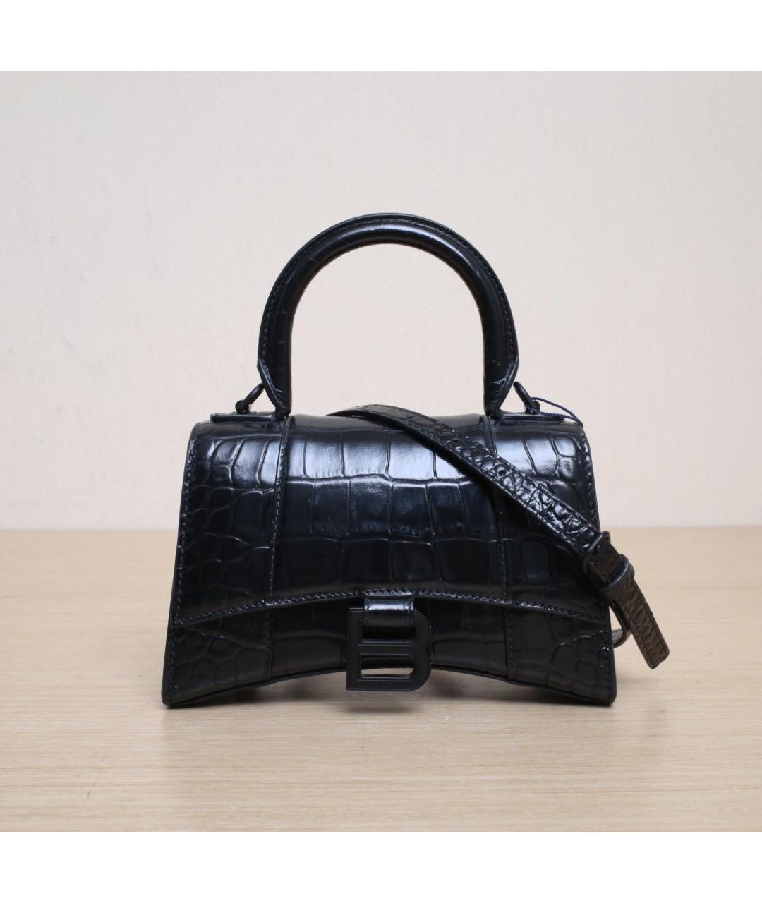BALENCIAGA Черная кожаная сумка через плечо, фото 3