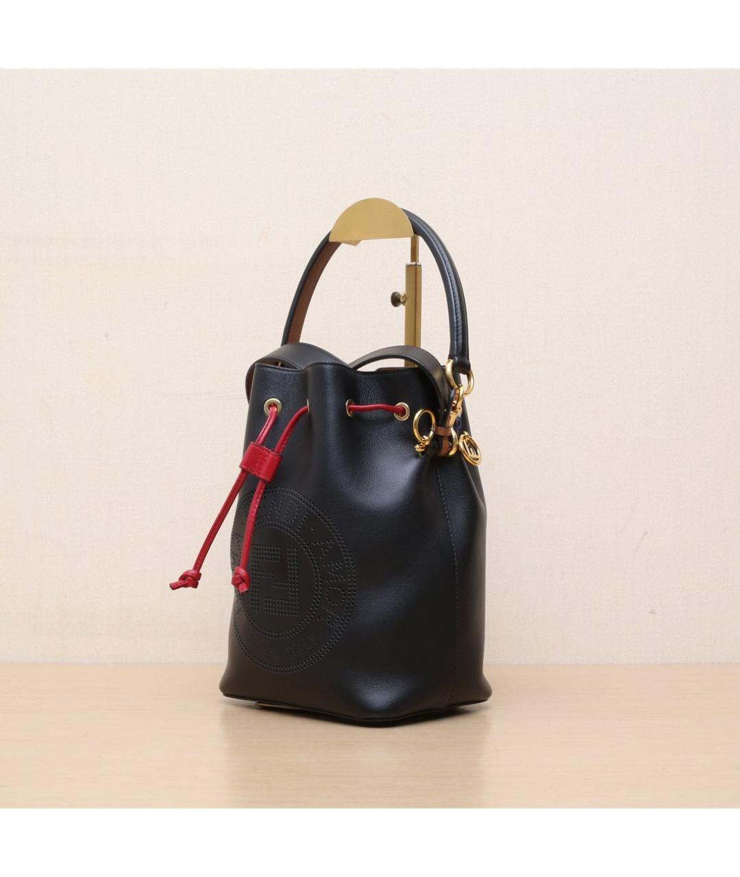 FENDI Черная кожаная сумка через плечо, фото 4